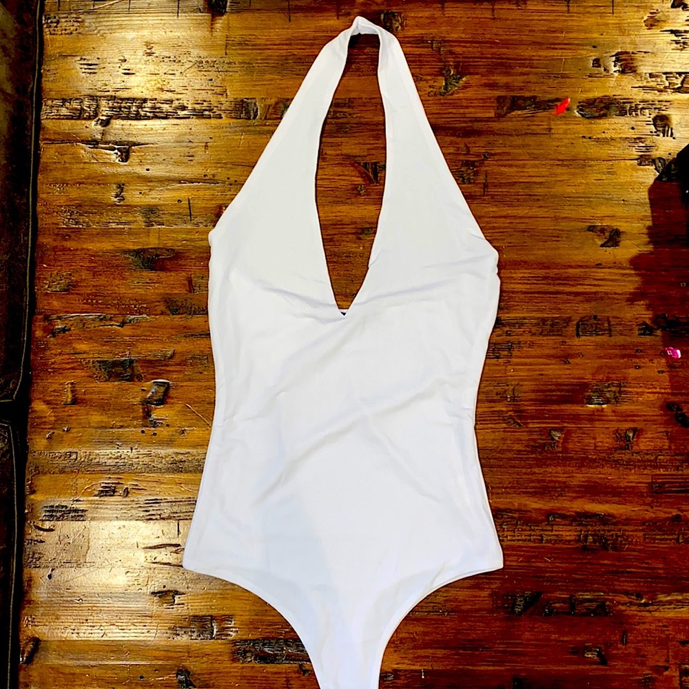 SHEIN White Halter Bodysuit